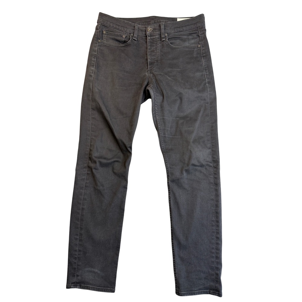 Rag & Bone Fit 2 Slim Black Jeans Mens 32x29 Cotton Stretch Button Fly Dark Wash